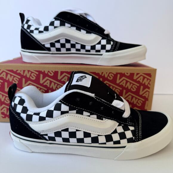 Vans Knu Skool Checkerboard Black White Men\'s 7 / Women\'s 8.5 / UK 6 NWT